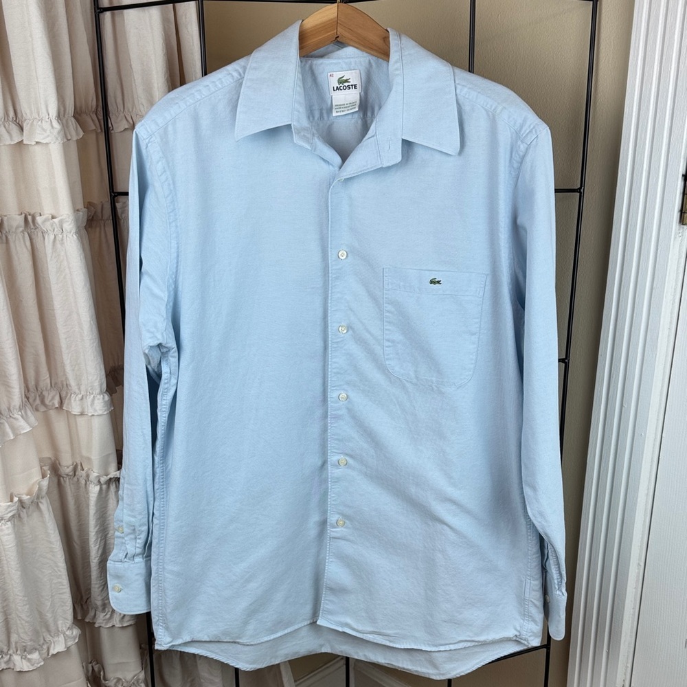 Lacoste Men's Light Blue Button Down Shirt Size 42